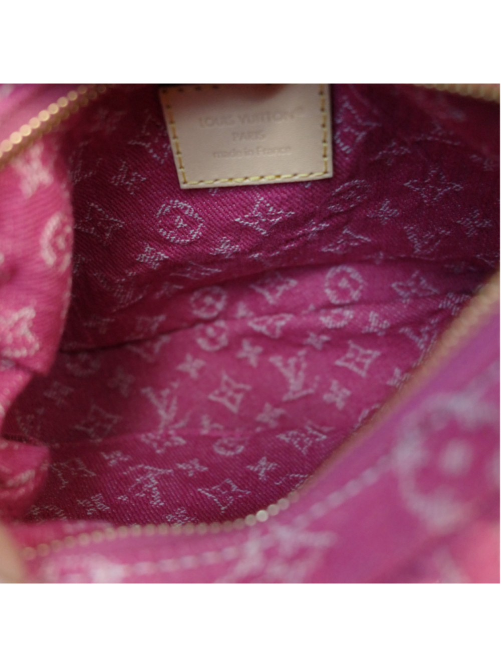 Louis Vuitton Pochette Valley Pink Fuschia Denim EXCELLENT - Picture 10 of 16